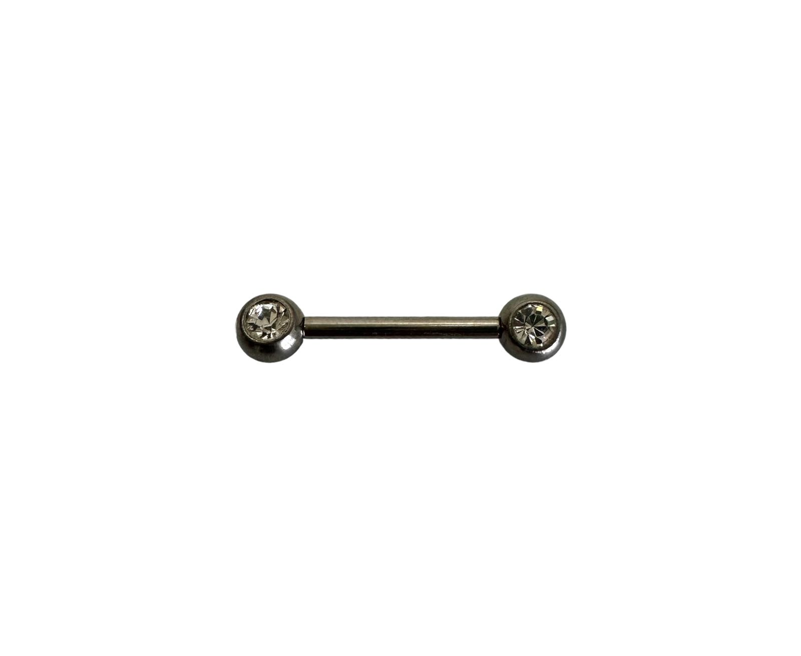 accesorio Barbell titanio - Barbell bolas con gema para nipple blanco