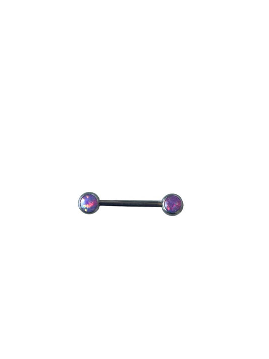 accesorio Barbell titanio - Barbell bolas con gema para nipple opal rosado