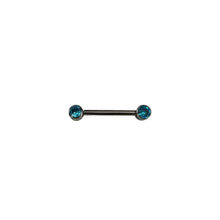Barbell titanio ASTM F136 - Barbell con cristal minimalista celeste