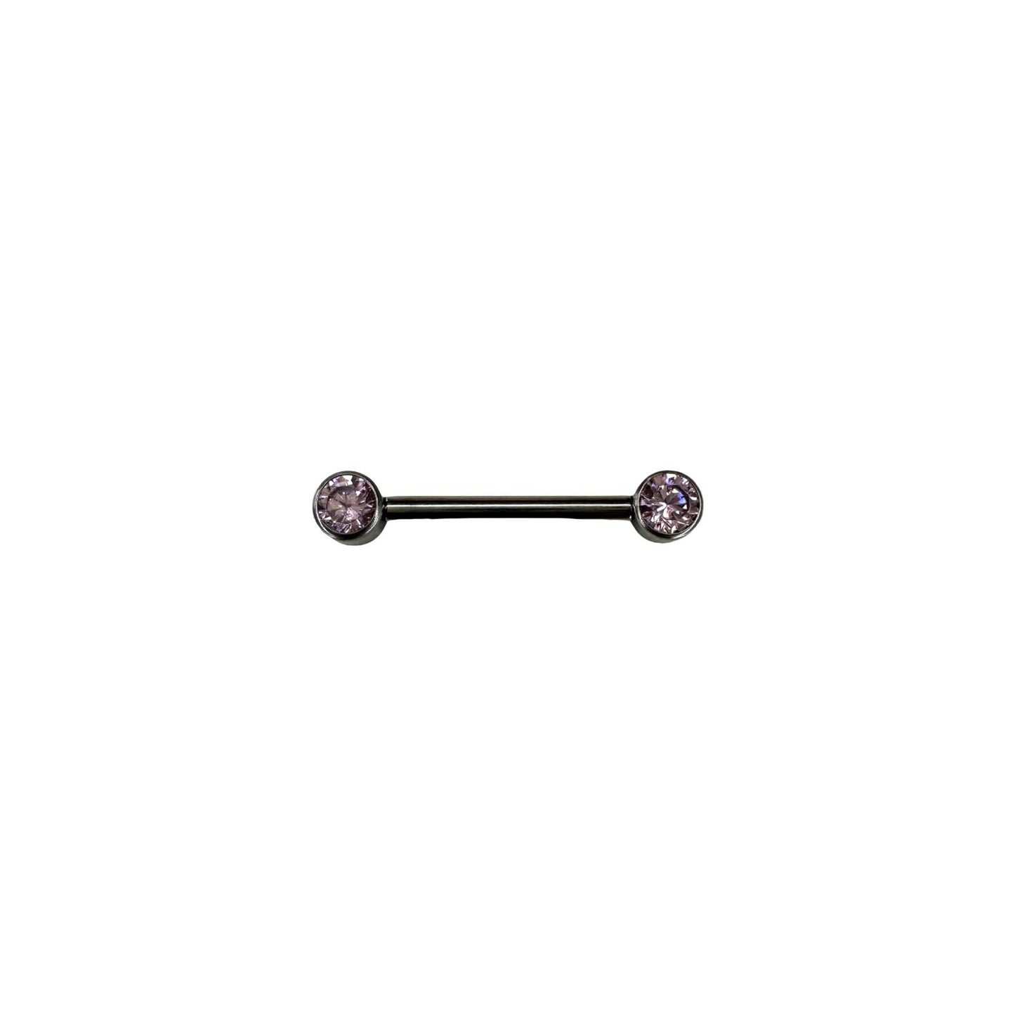 Barbell titanio ASTM F136 - Barbell con cristal minimalista rosado