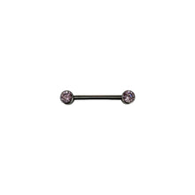Barbell titanio ASTM F136 - Barbell con cristal minimalista rosado