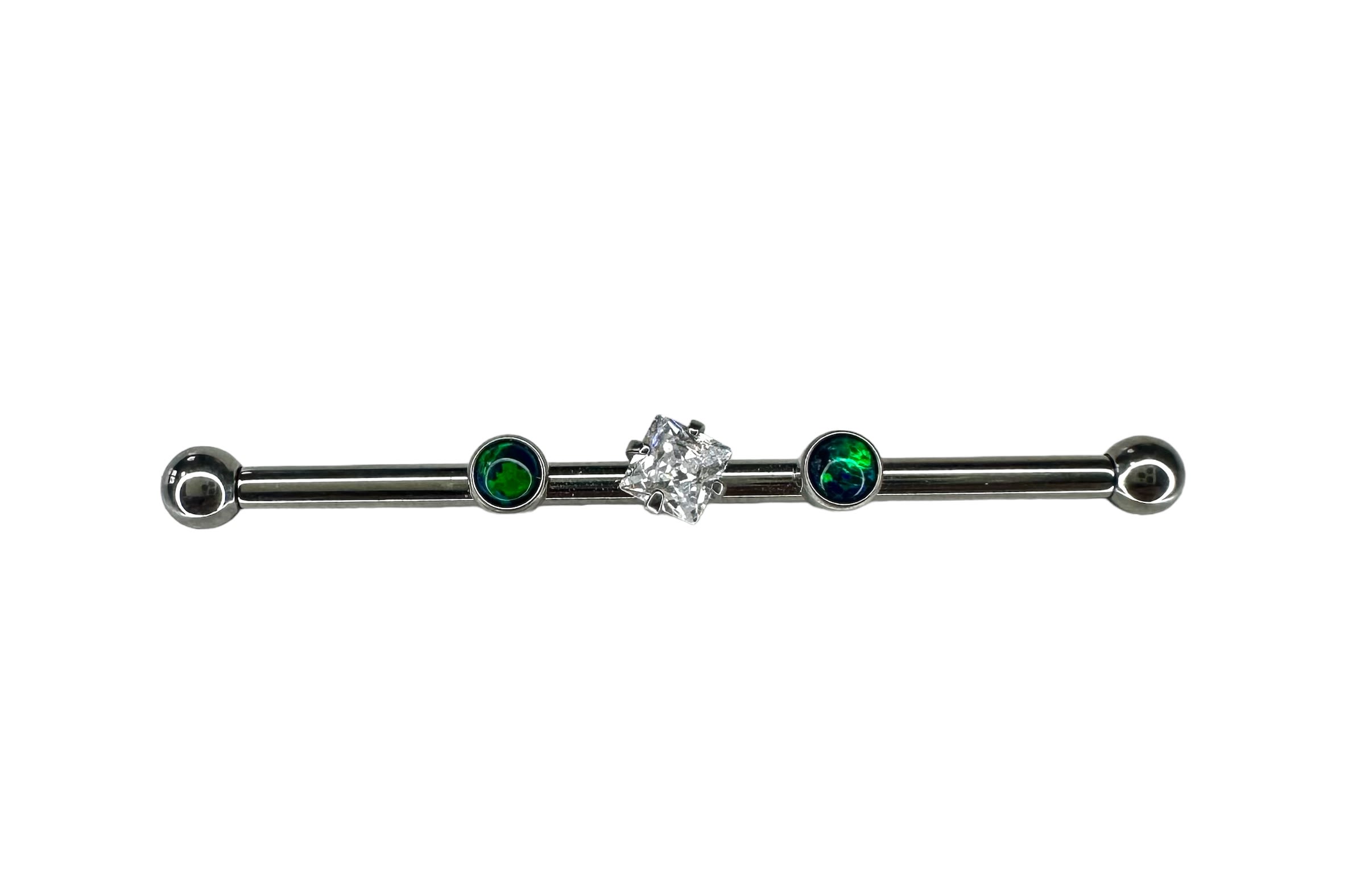 Barbell titanio ASTM F136 - Barbell industrial triple rosca 16g frontal