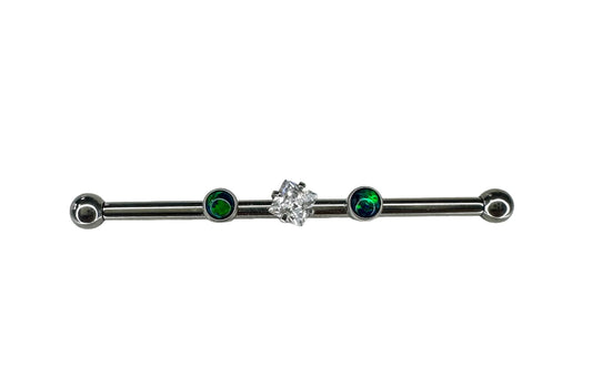 Barbell titanio ASTM F136 - Barbell industrial triple rosca 16g frontal