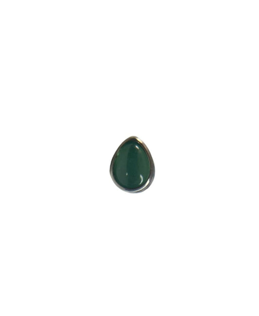 Figura opal c/ rosca titanio ASTM F136 - Accesorio gota piedra jade