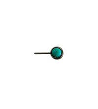 Accesorio c/ pin titanio ASTM F136 - Bola con piedra turquesa frontal Threadless