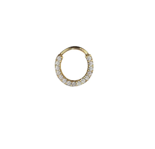 Argolla oro 18k - Calista I oro 18k - Seamless ring con zirconias blancas frontales