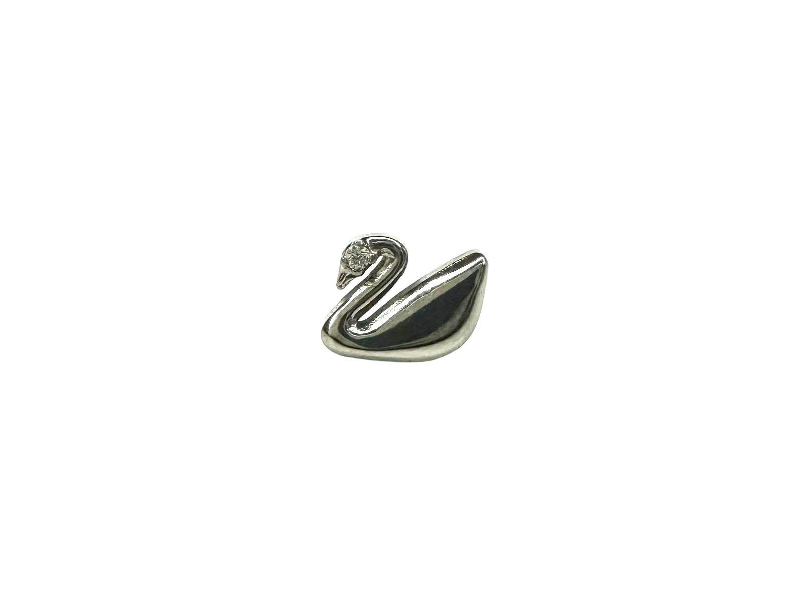 Figura c/ rosca titanio ASTM F136 - Cisne con zircon blanco
