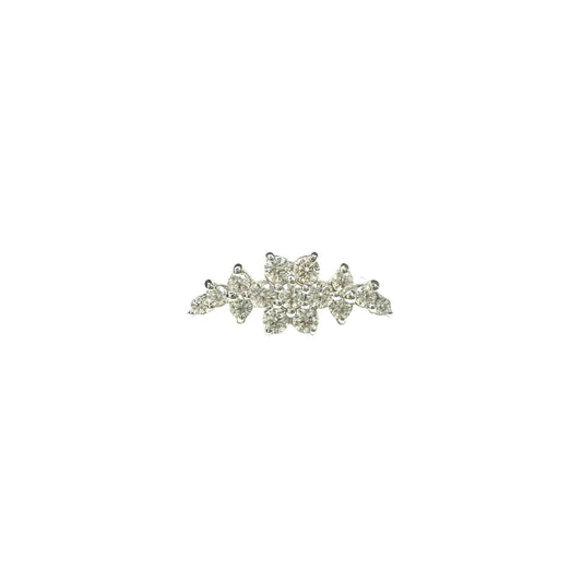 Accesorio c/ pin Oro blanco - Cluster con flor y cristales swarovski blancos oro blanco