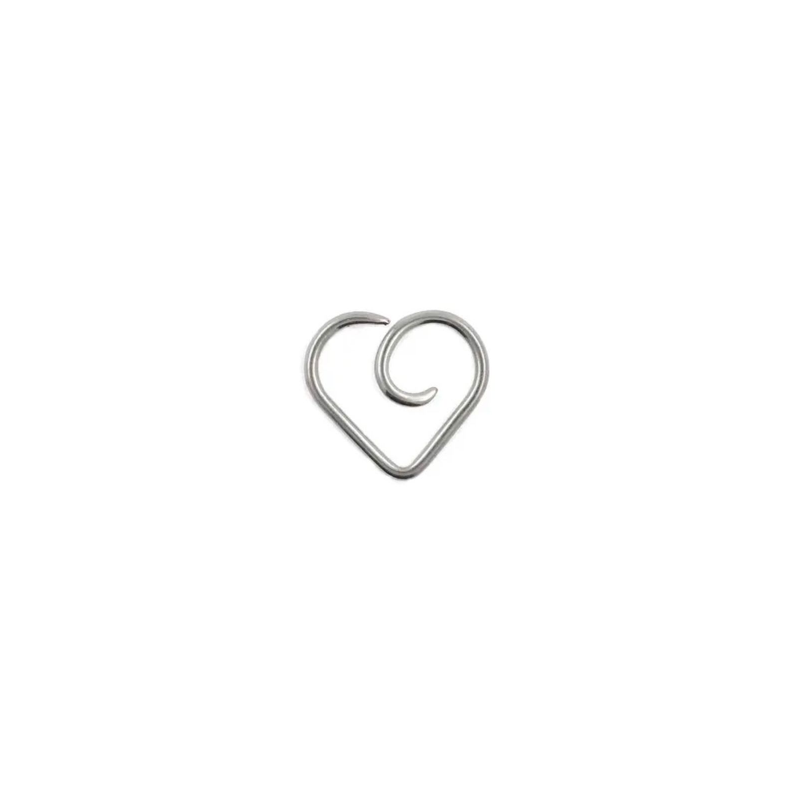 Argolla titanio ASTM F136 - Corazón curva maxima