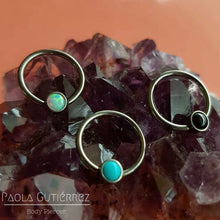 Accesorio cautivo titanio ASTM F136 - Disco cautivo piedra turquesa