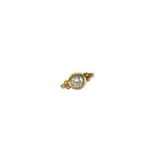 Accesorio c/ pin Oro 14k - Double piramide bolas zircon blanco oro 14k