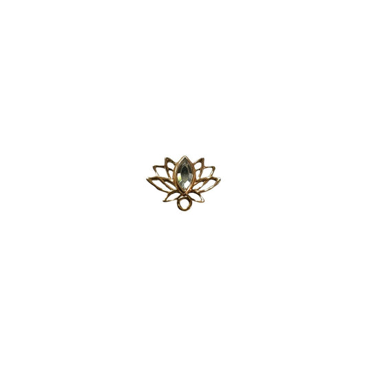 Accesorio c/ pin Oro 18k - Flor de loto cristales swarovski oro 18k