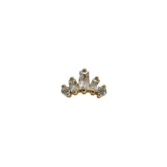 Accesorio con cristales oro 18k c/ rosca - Galatea oro 18k - Cluster 5 gemas rectangulares
