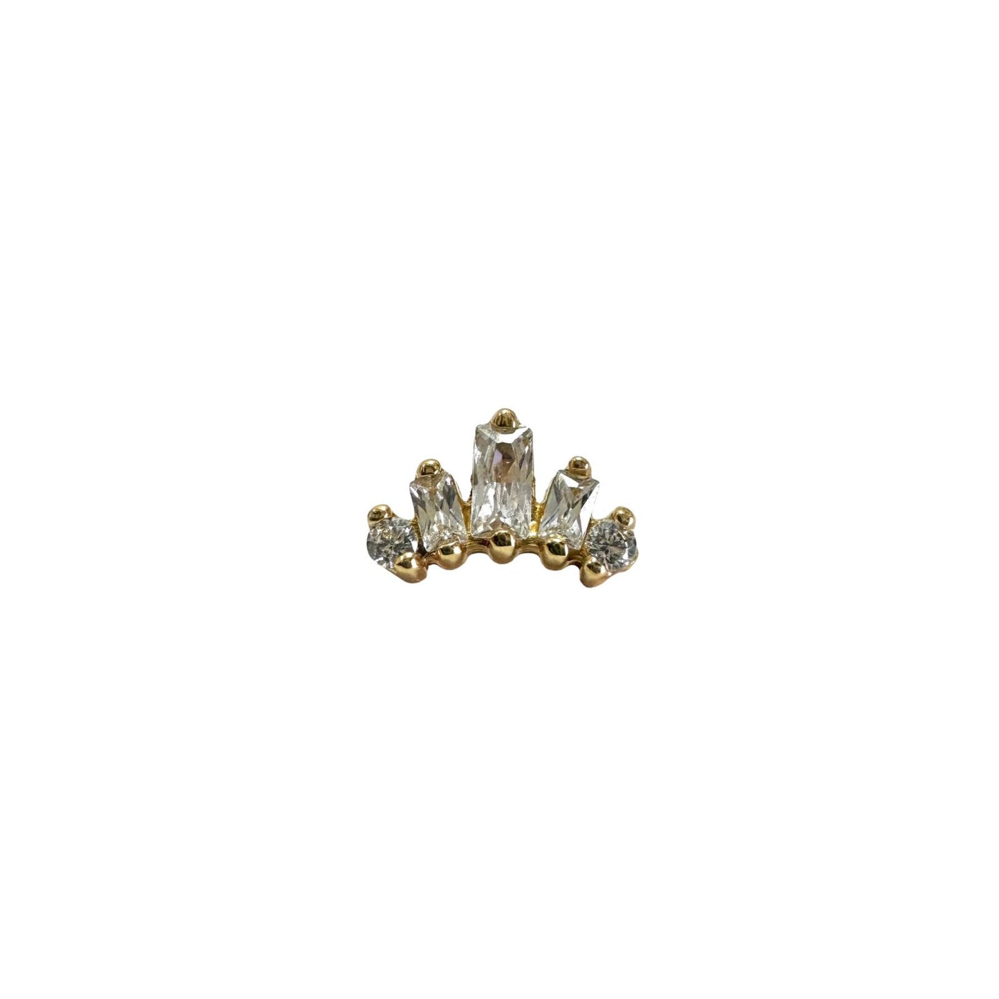Accesorio con cristales oro 18k c/ rosca - Galatea oro 18k - Cluster 5 gemas rectangulares
