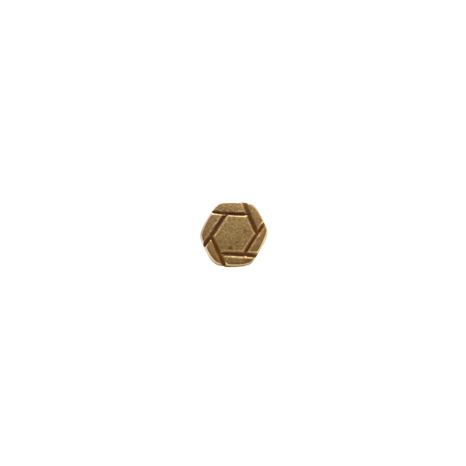 Accesorio oro 18k solido c/ rosca - Hexagono oro 18k