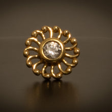 Accesorio c/ pin Oro 14k - Holo beaded cz Oro 14k