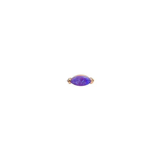 Accesorio c/ pin Oro 14k - Marquise prong set opal purple oro 14k