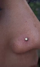 Accesorio gema c/ rosca titanio ASTM F136  - Media bola con zirconia champagne