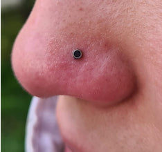 Accesorio gema c/ rosca titanio ASTM F136 - Media bola con zirconia negro