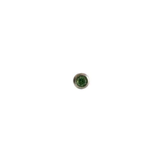 Accesorio gema c/ rosca titanio ASTM F136 - Media bola con zirconia verde
