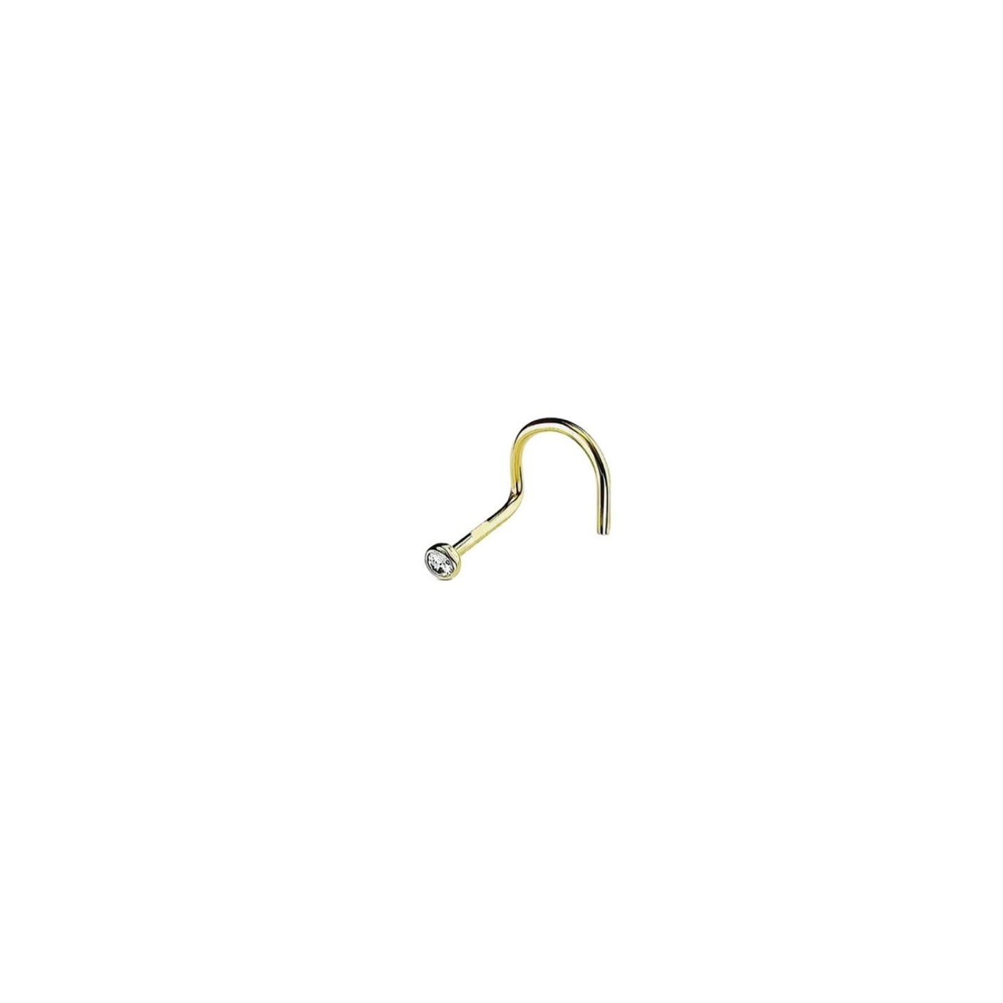 Nostril oro 18k  - Nostril con zircon blanco oro 18k