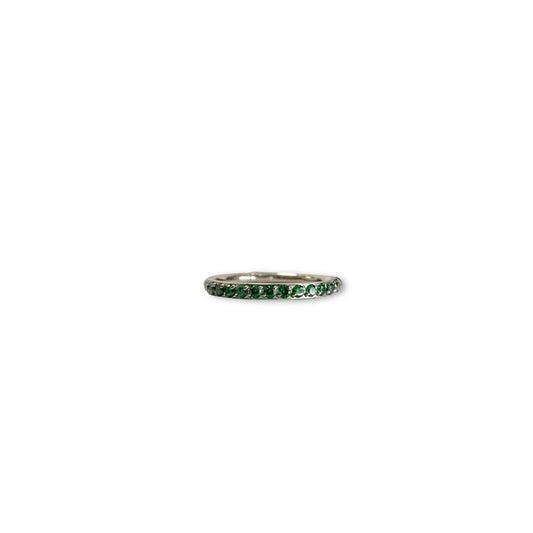 Argolla titanio ASTM F136 - Segment Ring con linea de zirconia lateral Verde