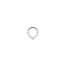 Argolla titanio ASTM F136 - Segment ring con línea de zirconias frontal en punta