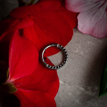 Argolla titanio ASTM F136 - Segment ring con línea de zirconias frontal negro