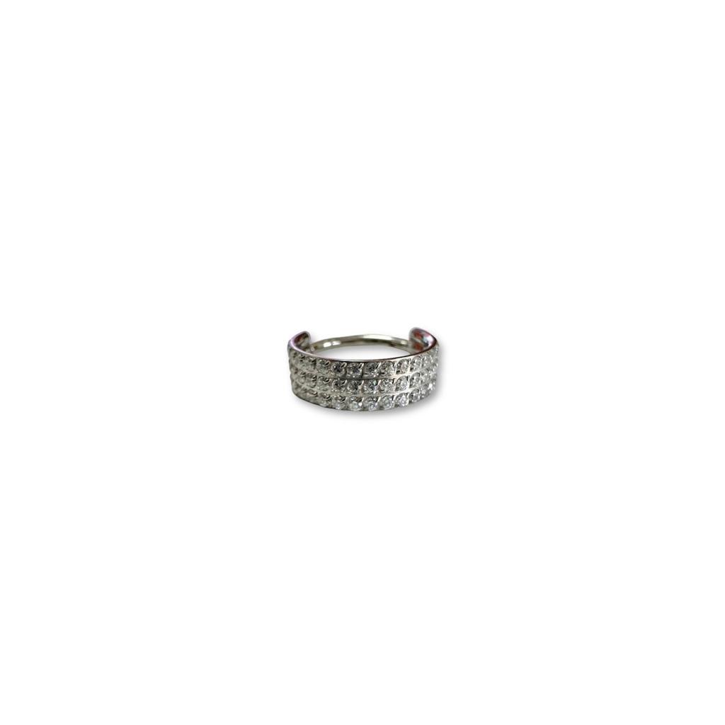 Argolla titanio ASTM F136 - Segment ring con triple linea de zirconias lateral apegada blanco