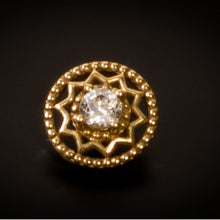 Accesorio c/ rosca oro 14k - Sol circonita central oro 14K