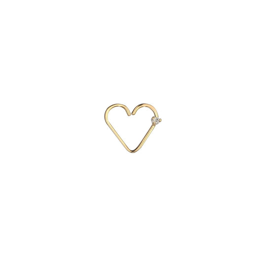 Argolla oro 18k - Sunqu SW oro 18k - Seamless heart con zircon blanco