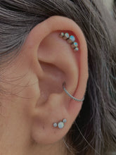 Accesorio cluster titanio ASTM F136 - Accesorio medialuna 5 gemas opal snow