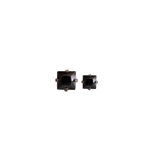 Accesorio prong set c/ rosca titanio ASTM F136 - Zirconia cuadrada prong set 4 garras negro