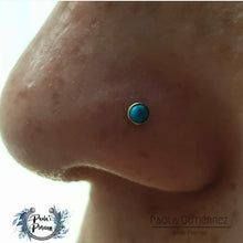 Accesorio piedra c/ rosca titanio ASTM F136 - Accesorio con piedra turquesa