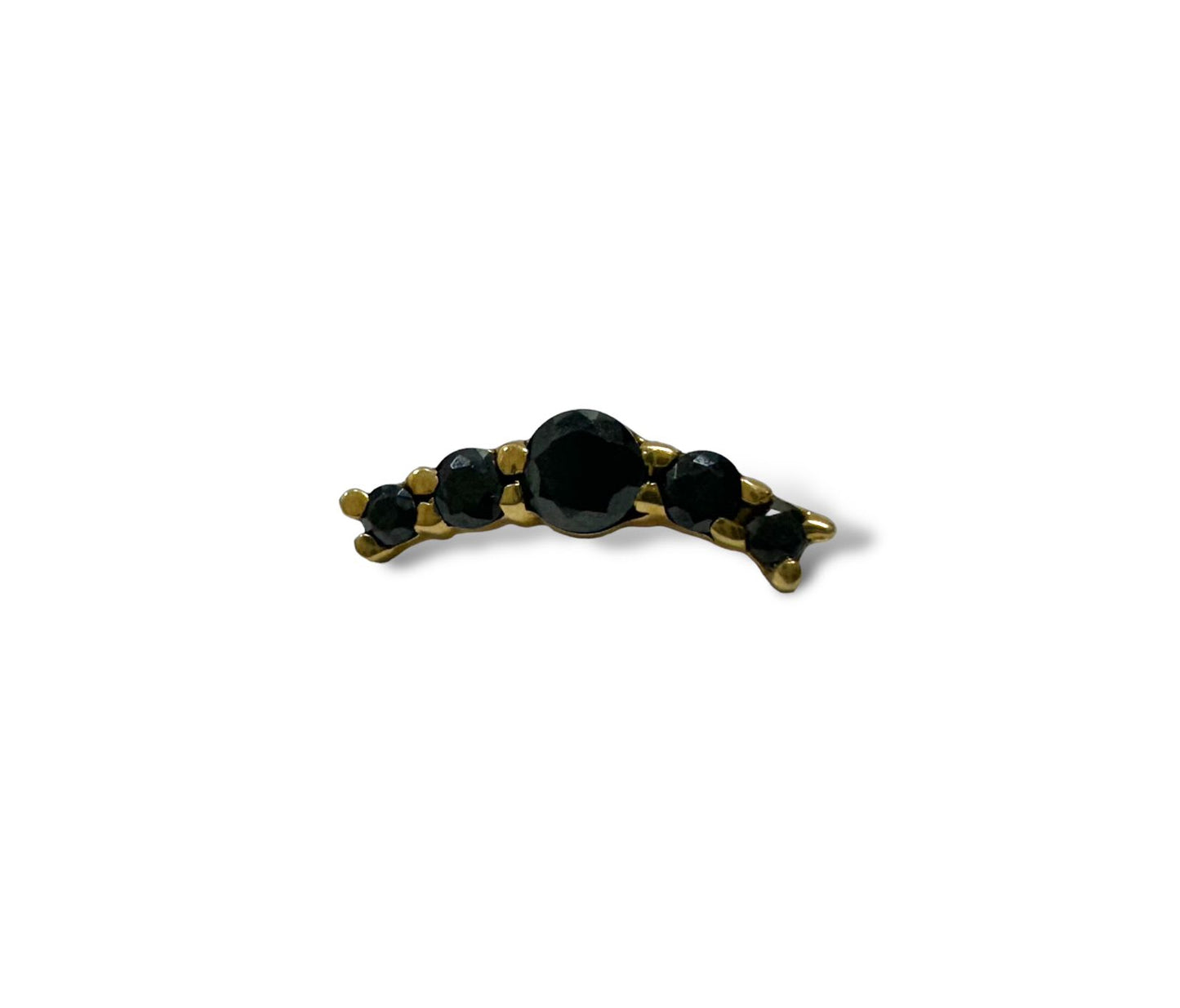 Accesorio con cristales oro 18k c/ rosca - Astrid oro 18k - Cluster 5 gemas negro