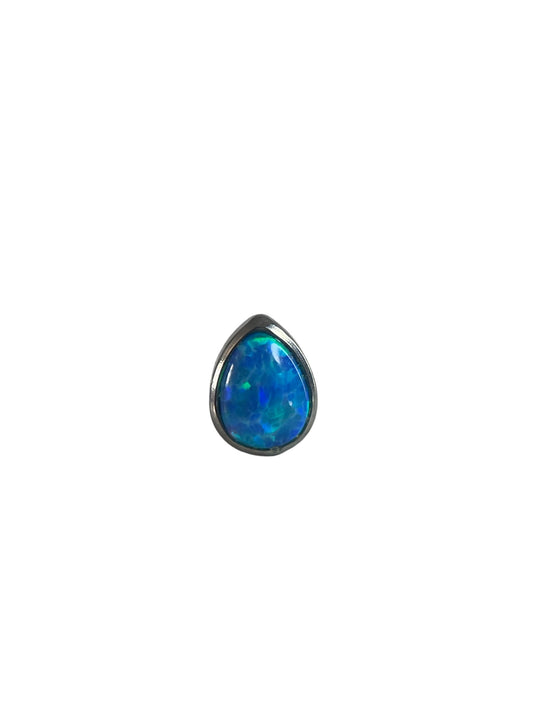 Figura opal c/ rosca titanio ASTM F136 - Accesorio gota opal blue