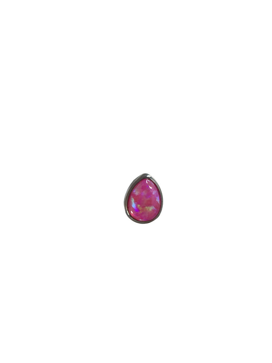 Figura opal c/ rosca titanio ASTM F136 - Accesorio gota opal pink
