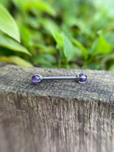 Accesorio prong set c/ rosca titanio ASTM F136 - Accesorio con piedra prong set amatista