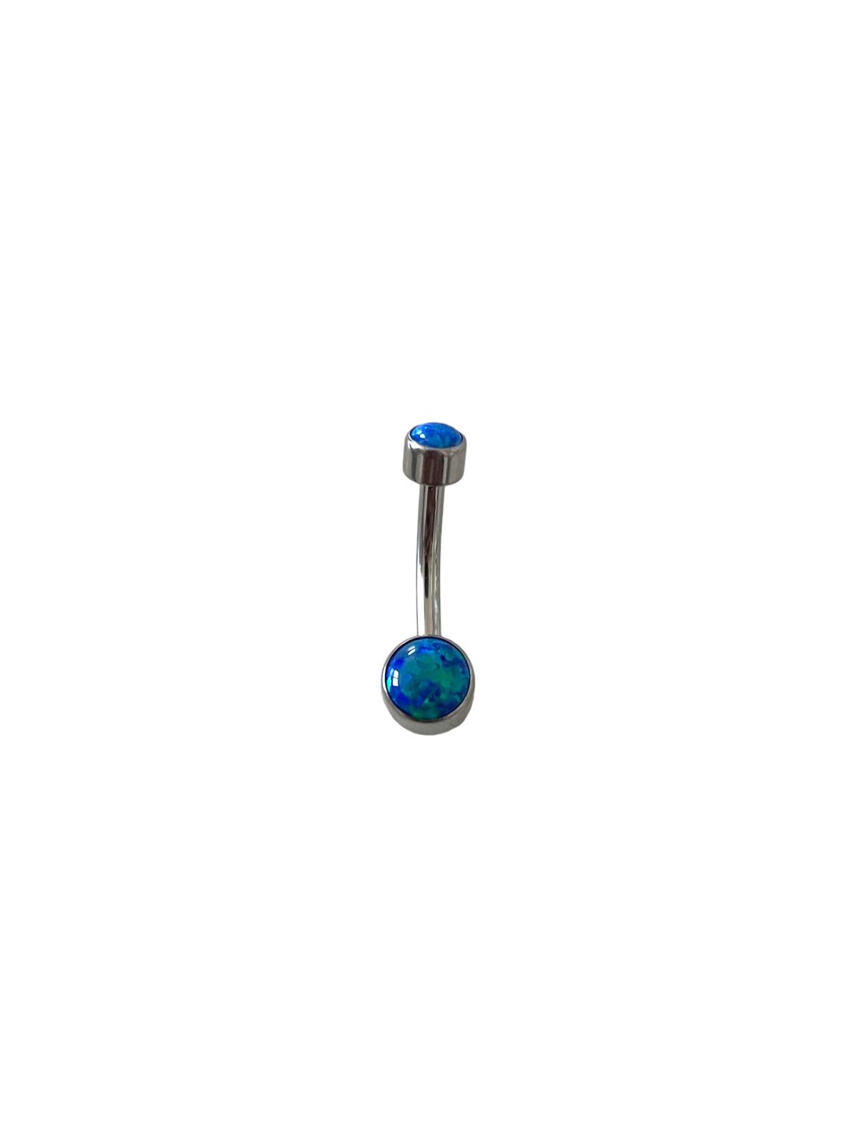 Ombligo titanio ASTM F136 - Banana ombligo minimalista opal blue