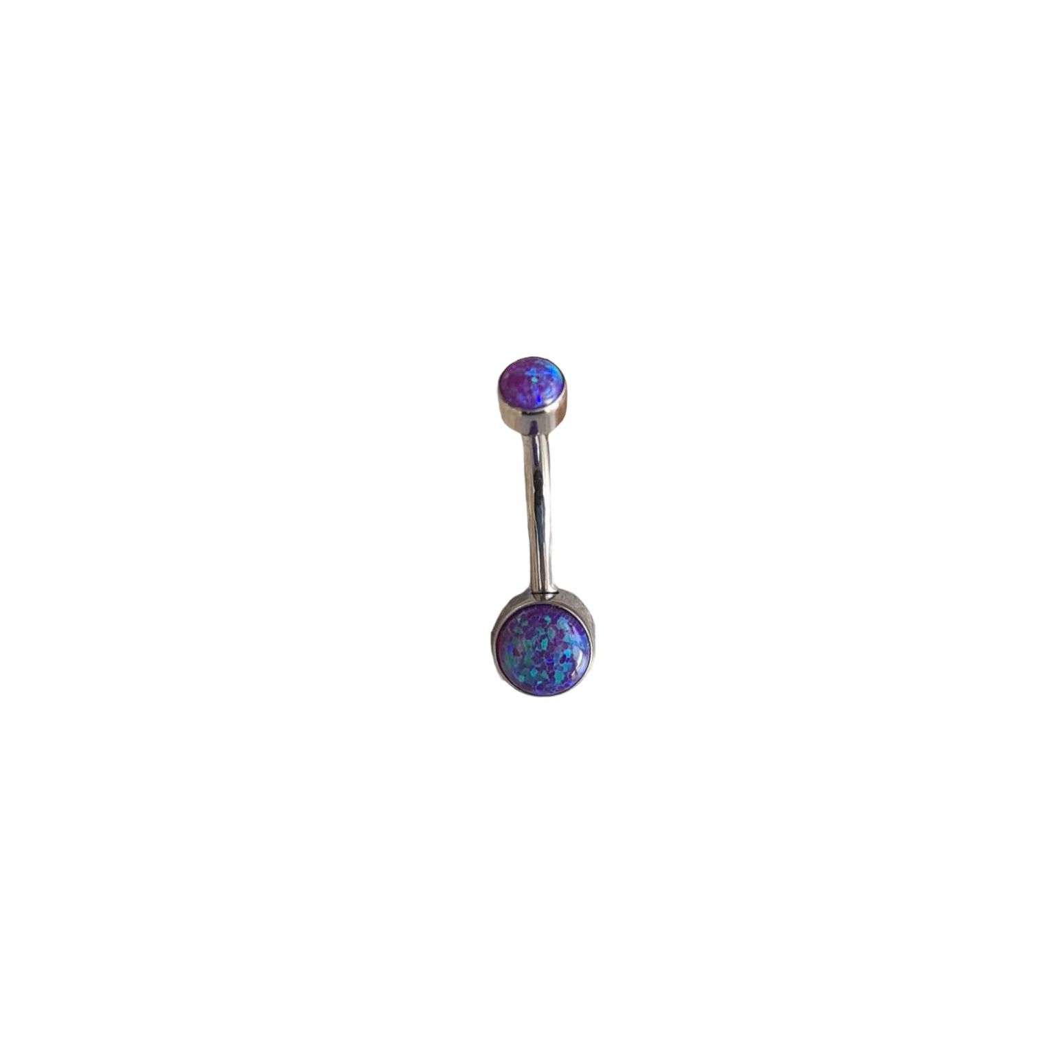 Ombligo titanio ASTM F136 - Banana ombligo minimalista opal sleepy lavander