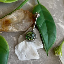 Ombligo titano ASTM F136 - Banana ombligo zirconia verde