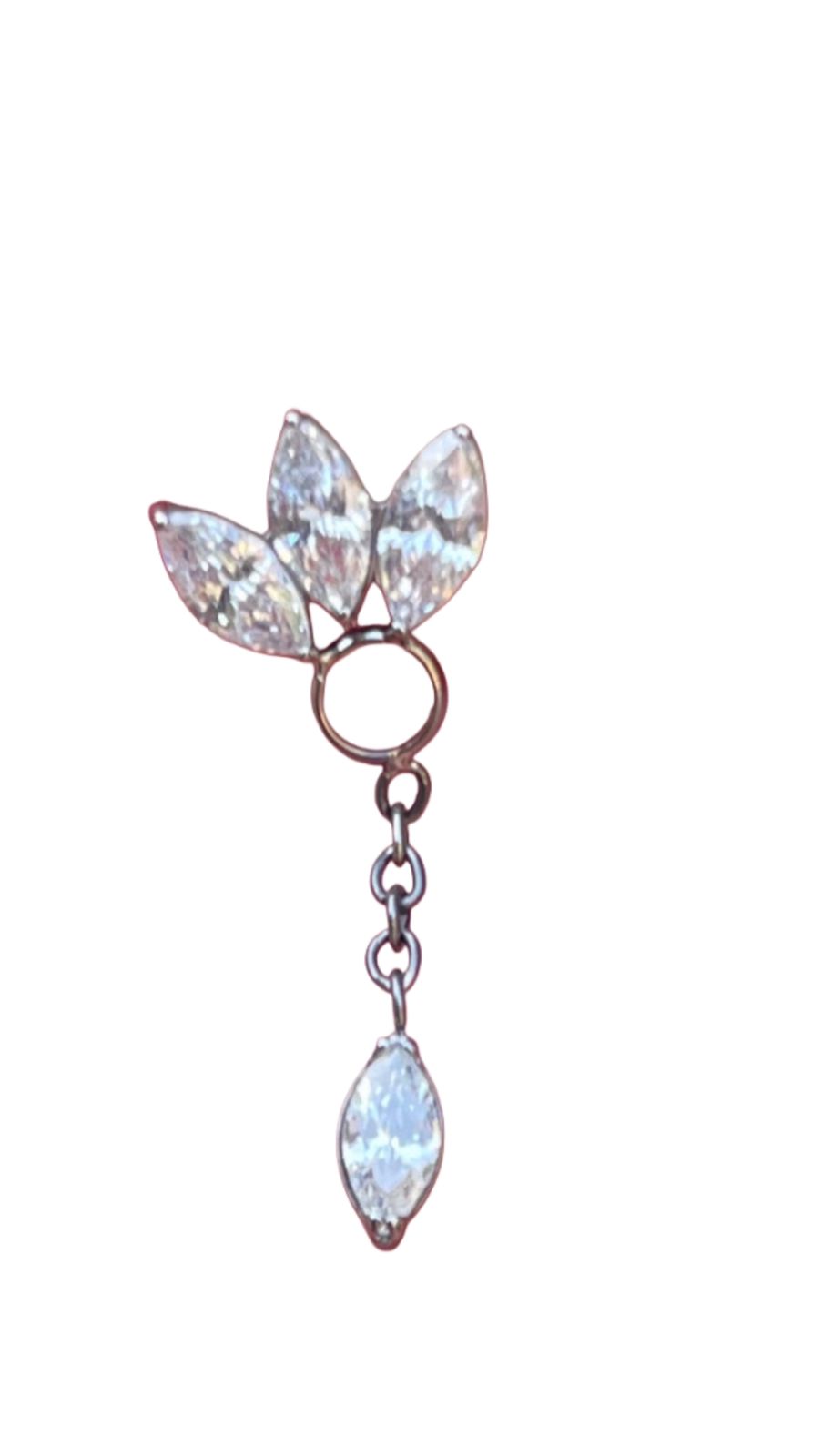 Triple marquise con colgante 16G - 1.2 mm