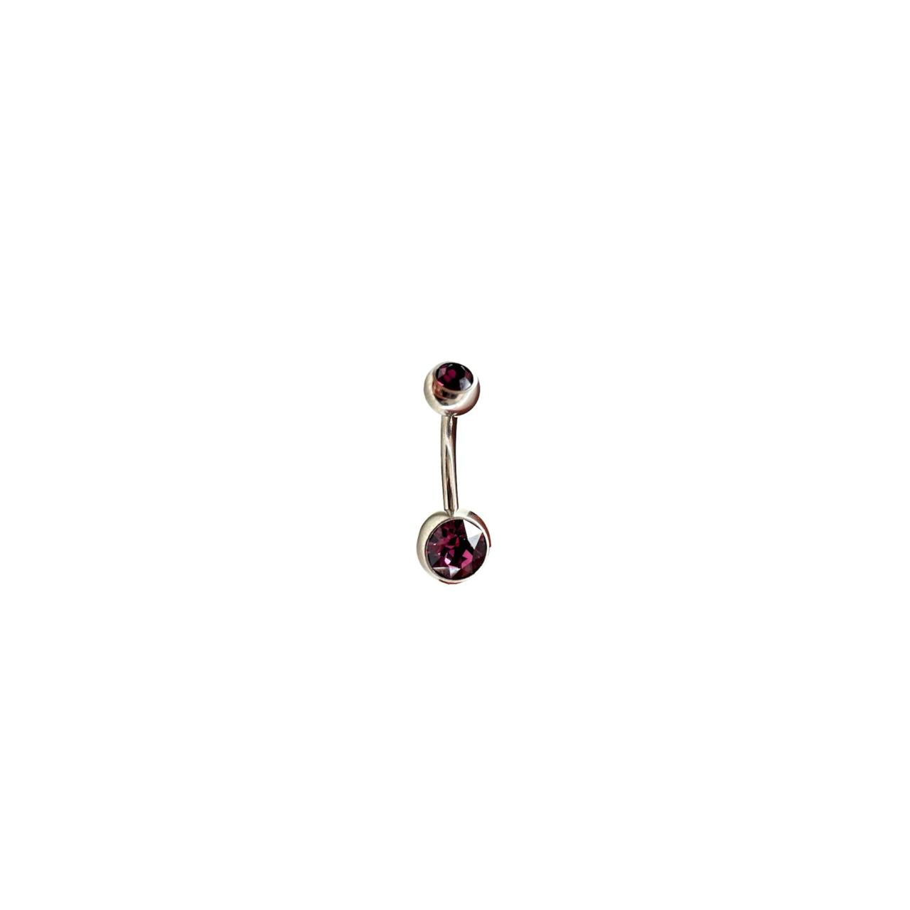 Ombligo titanio ASTM F136 - Banana ombligo zirconia morado