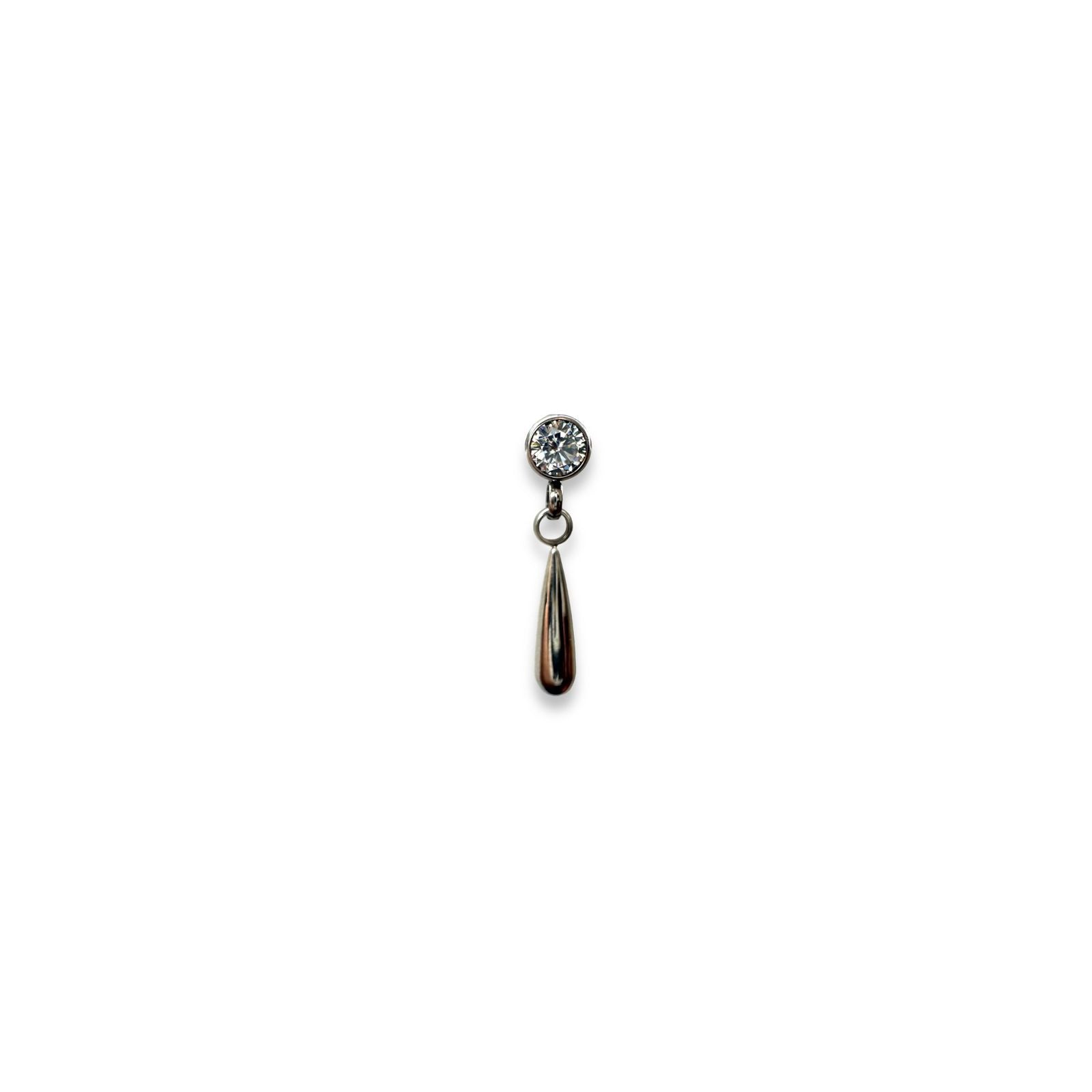 Accesorio gema c/ rosca ASTM F136 - Colgante de zircón con lagrima de titanio
