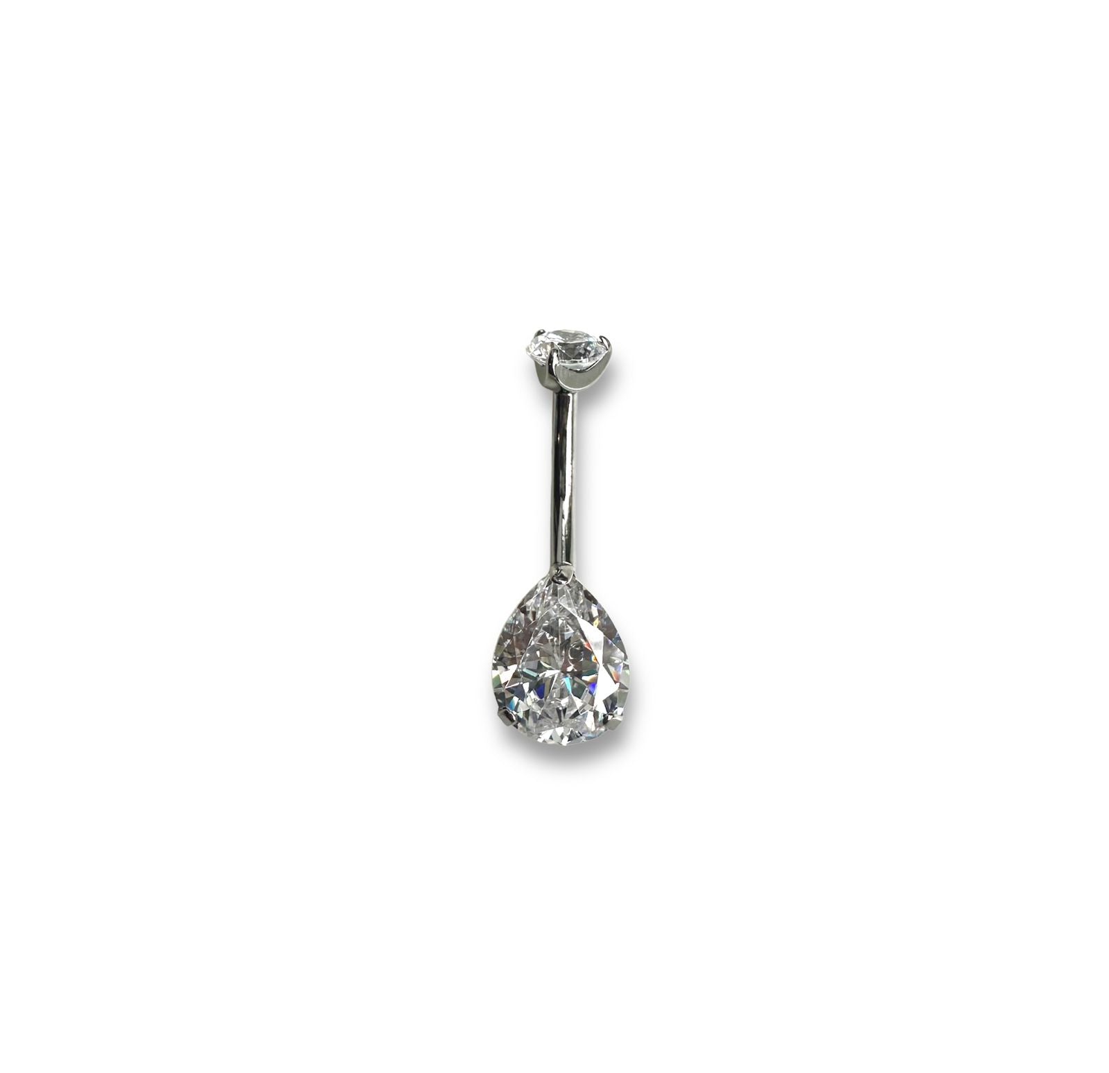 Ombligo titanio ASTM F136 - Banana ombligo prong set oval