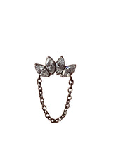 Marquise 4 puntas con cadena zircon blanco 16G -1.2 mm