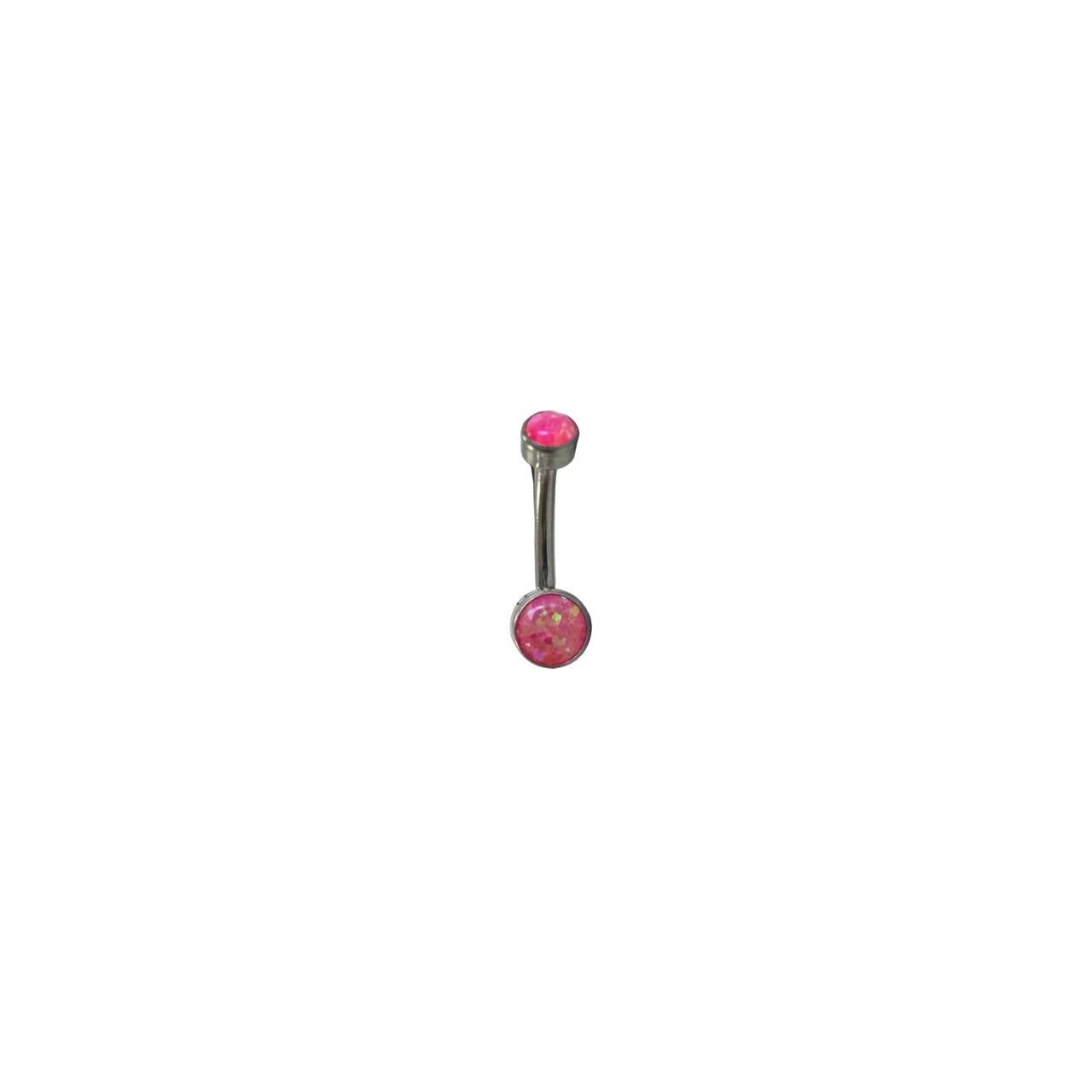 Ombligo titanio ASTM F136 - Banana ombligo minimalista opal pink