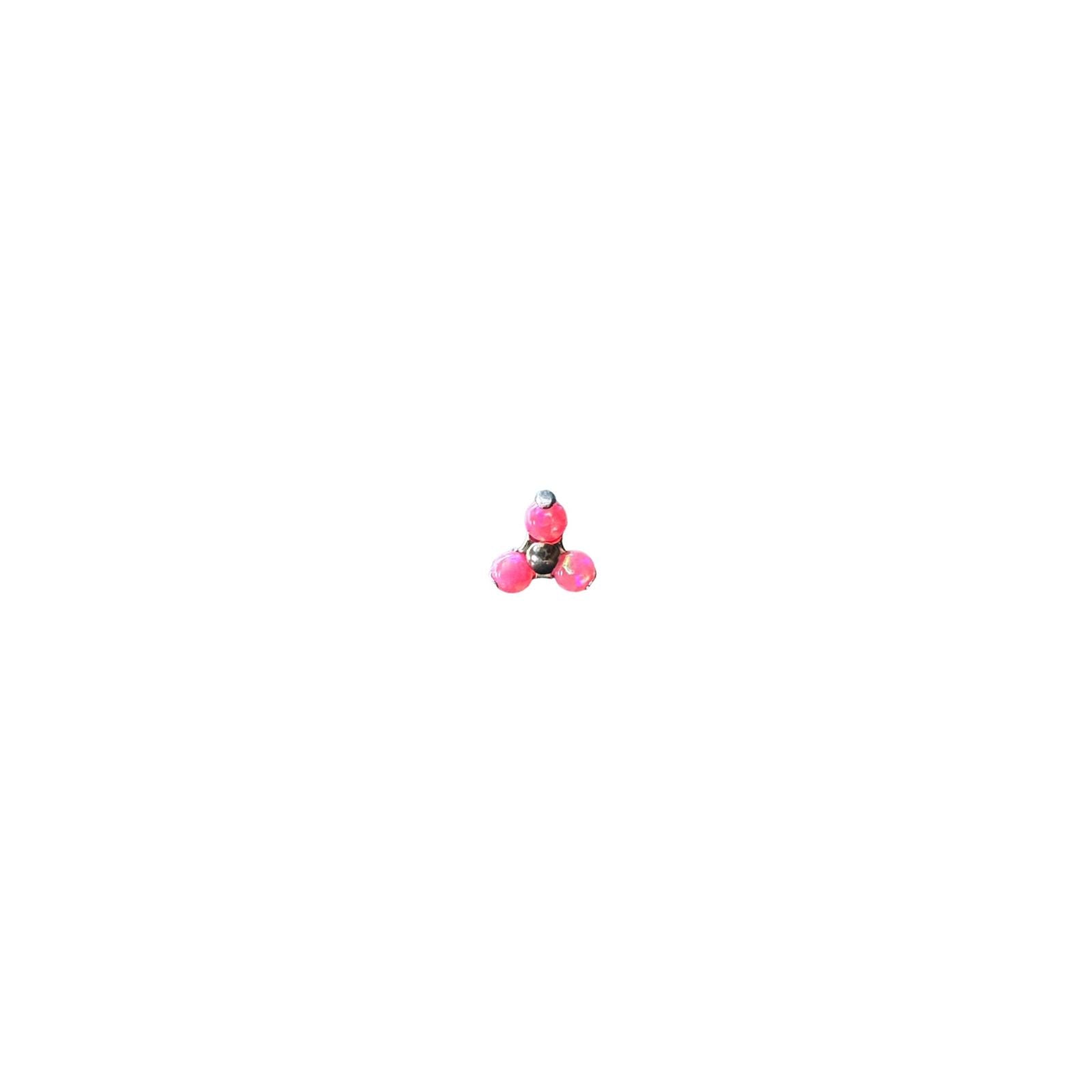 Accesorio trinity c/ rosca titanio ASTM F136 -Accesorio trinity opalo pink