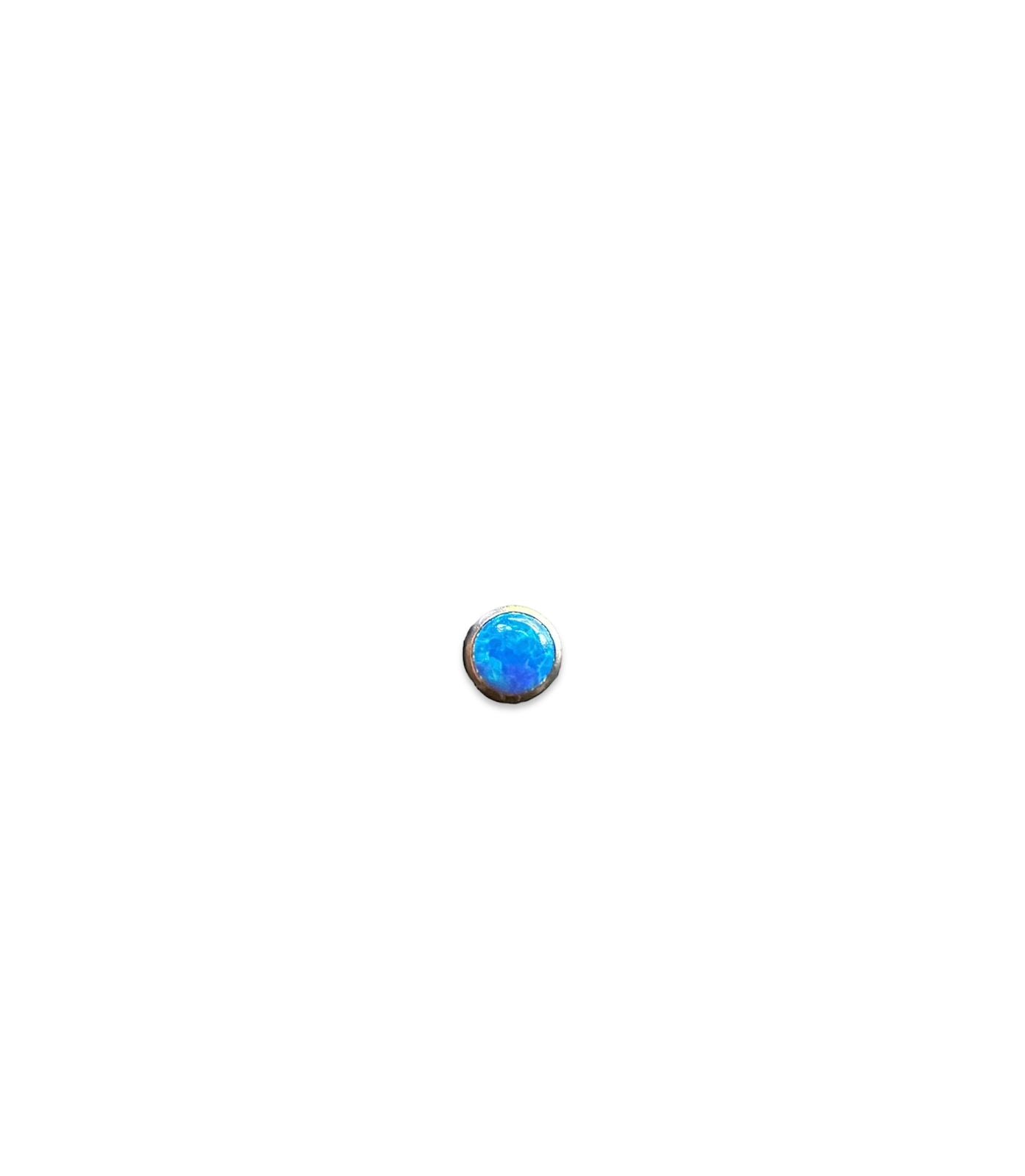 Accesorio c/ pin titanio ASTM F136 - Accesorio con ópalo azul threadless o push pin