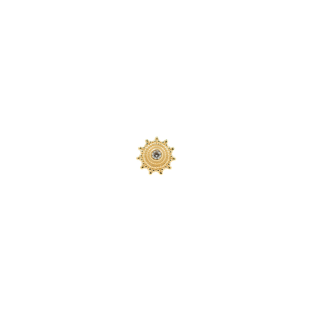Accesorio c/ pin Oro 14k - Afghan milgrain con diamante Oro 14k